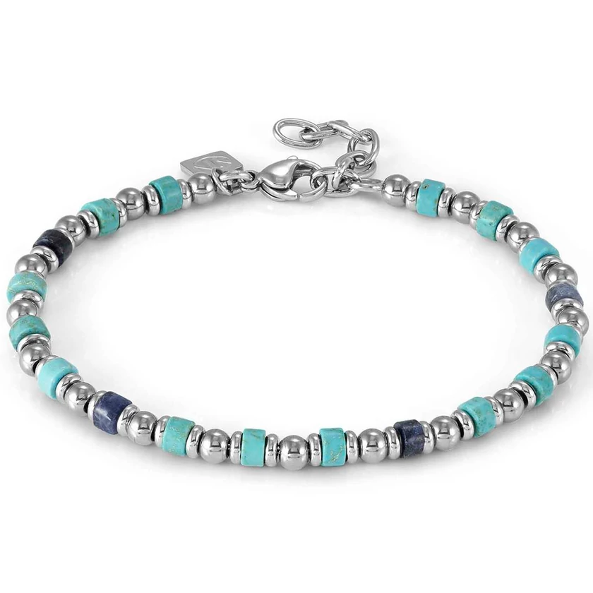 Nomination Instinct nemesacél férfi karkötő türkizzel és szodalittal - 027931/093