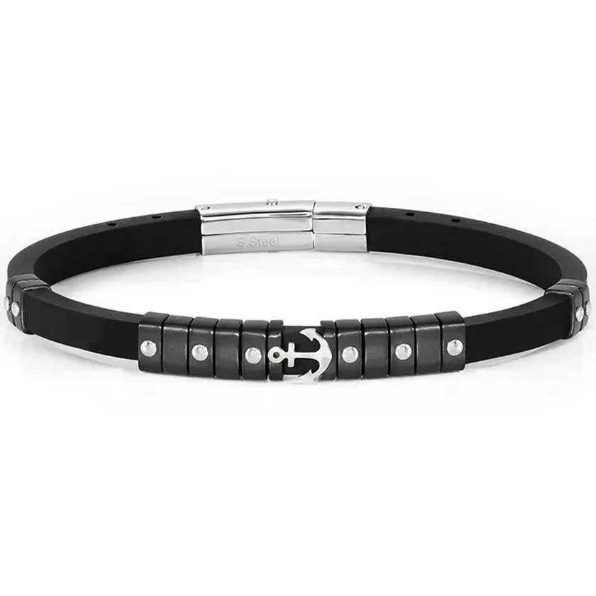 Nomination City fekete kaucsuk férfi karkötő - 028814/002