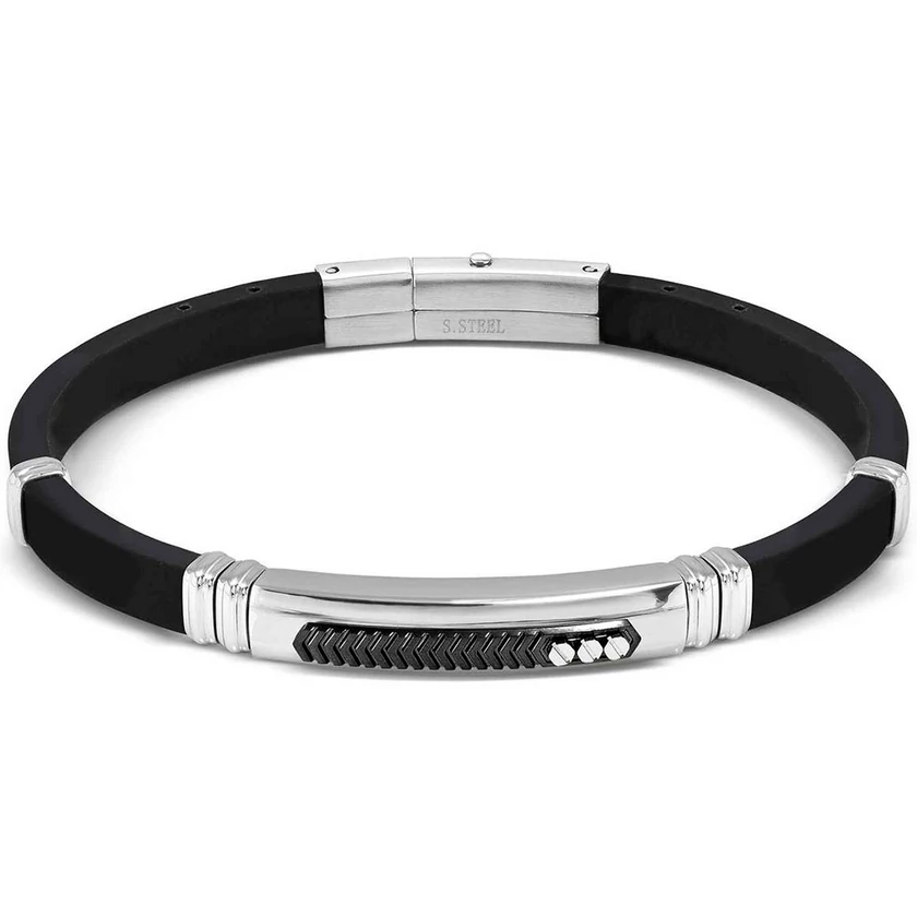 Nomination City fekete kaucsuk férfi karkötő - 028818/030