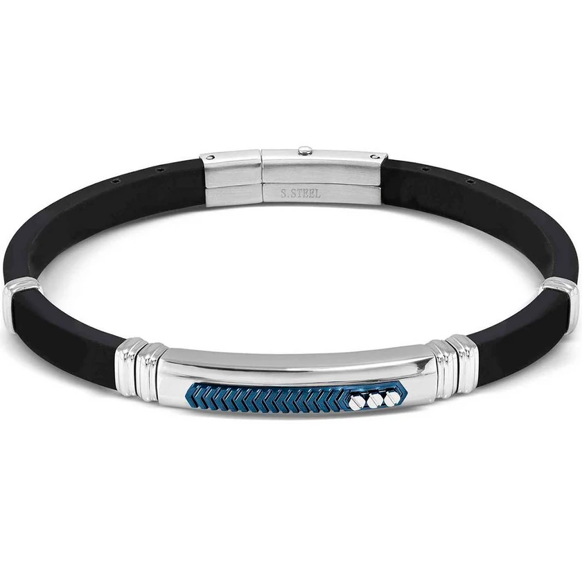 Nomination City fekete és kék kaucsuk férfi karkötő - 028818/032