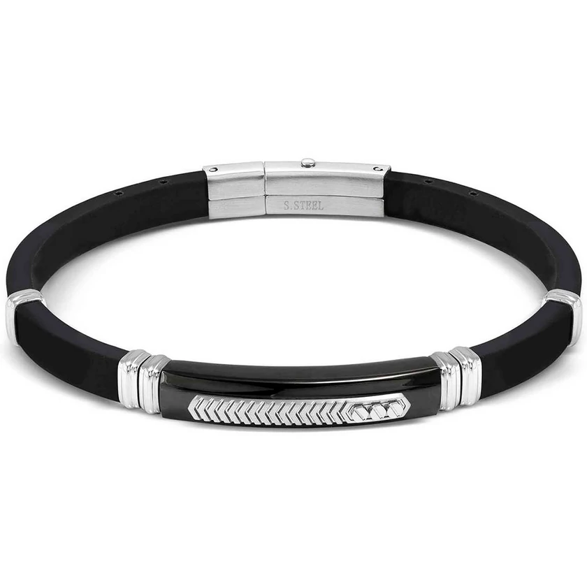 Nomination City fekete kaucsuk férfi karkötő - 028818/075