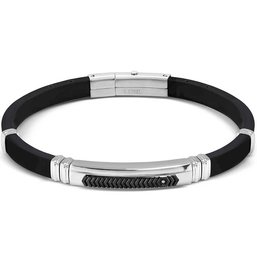 Nomination City fekete kaucsuk férfi karkötő - 028819/037