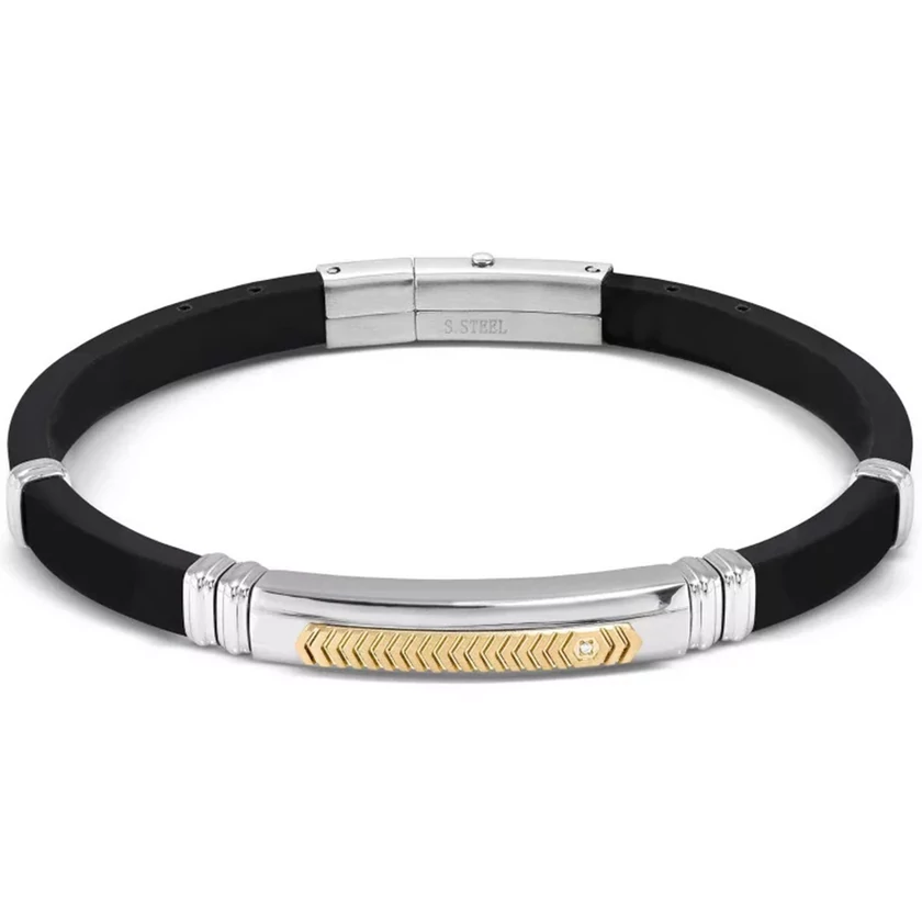 Nomination City fekete kaucsuk férfi karkötő - 028819/057