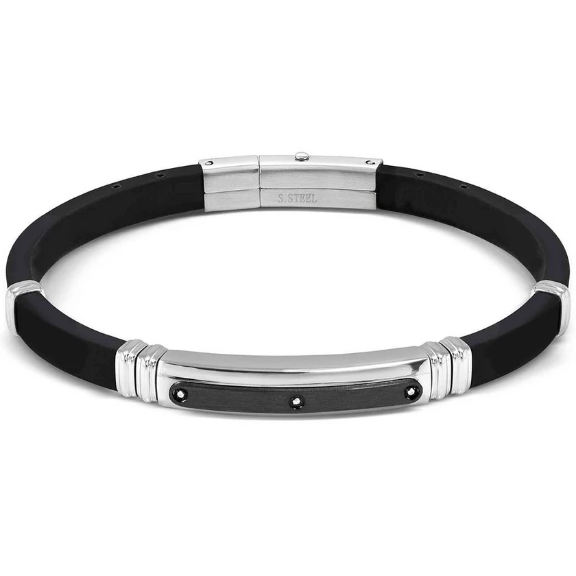 Nomination City fekete kaucsuk férfi karkötő - 028820/037