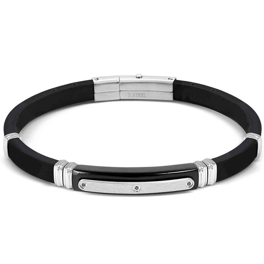 Nomination City fekete kaucsuk férfi karkötő - 028820/060