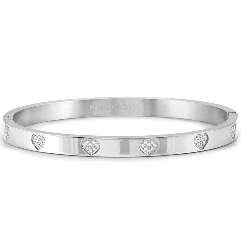 Nomination Pretty Bangles nemesacél cirkónia szívek női karperec - 029512/004