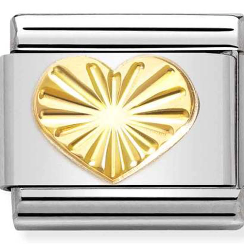 Nomination arany szív charm - 030149/51