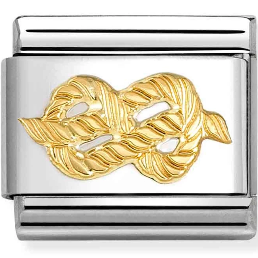 Nomination sárga arany csomó ezüst charm  - 030149/59