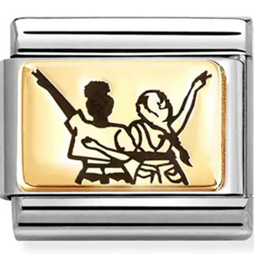 Nomination sárga arany "barátnők a koncerten" ezüst charm  - 030166/41