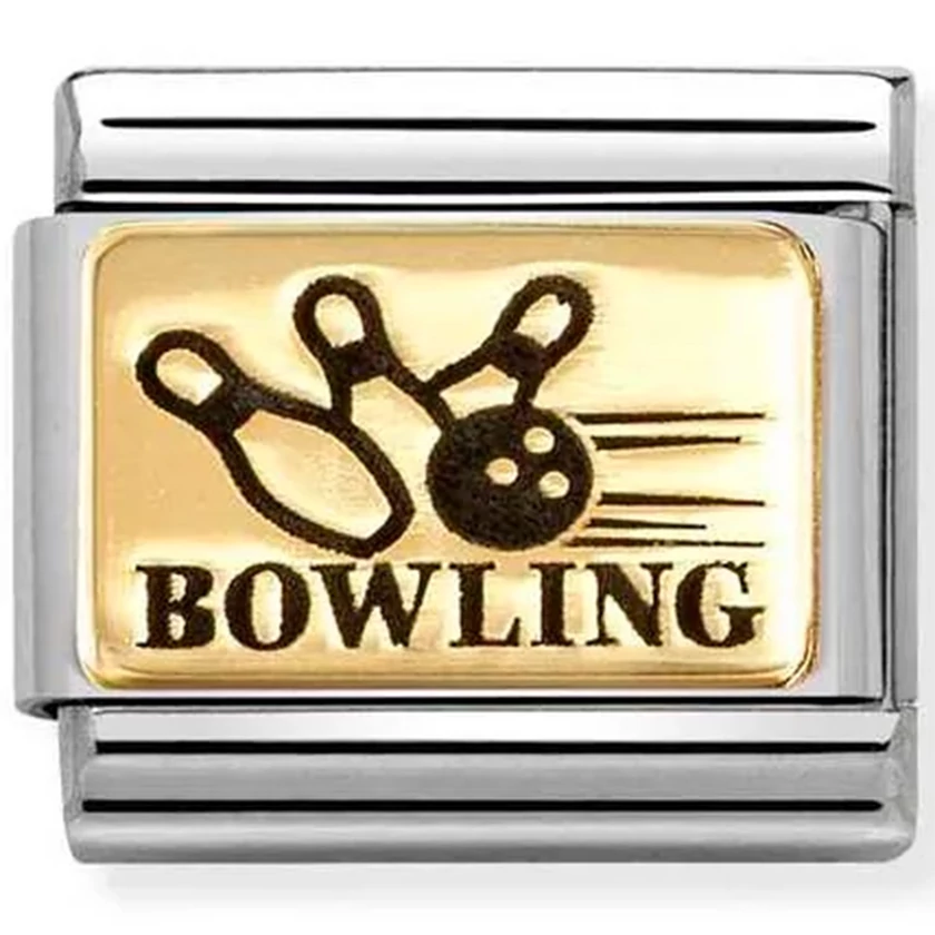 Nomination arany bowling ezüst charm  - 030166/57