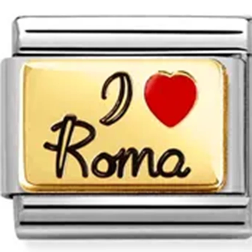 Nomination arany "I <3 Roma" ezüst charm - 030231/55