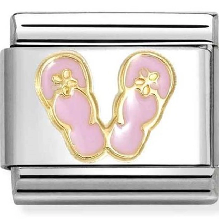 Nomination rózsaszín flip-flop charm - 030272/89