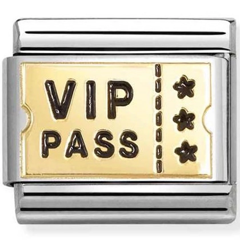 Nomination arany "VIP PASS" charm - 030284/62