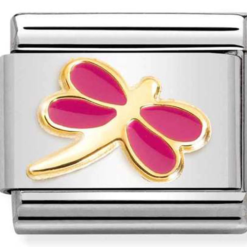 Nomination pink szitakötő charm - 030285/57