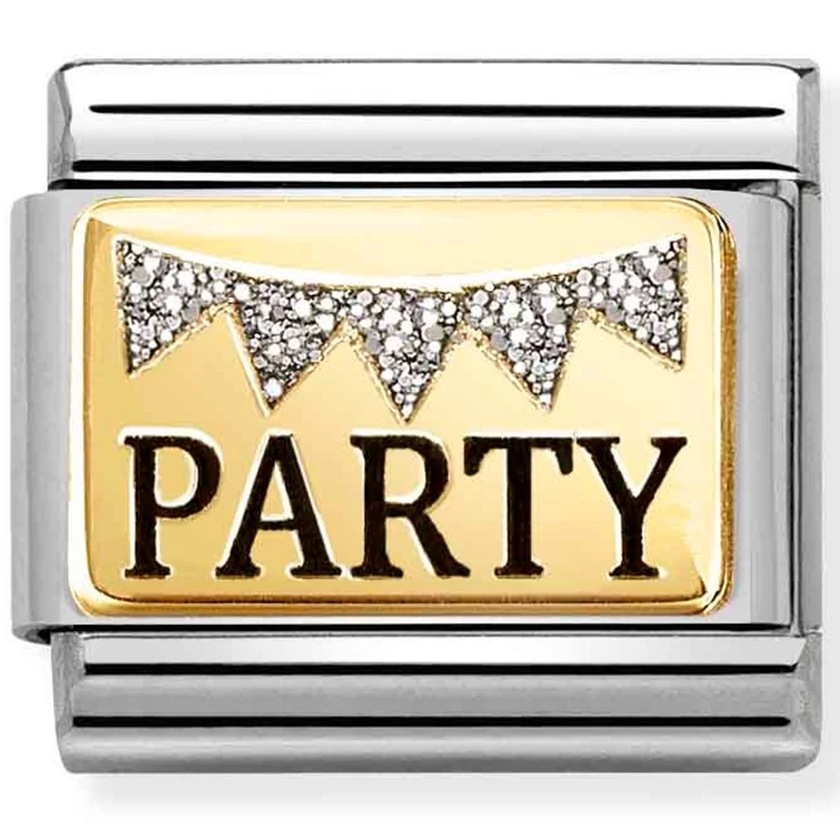 Nomination arany "PARTY" ezüst charm  - 030289/09