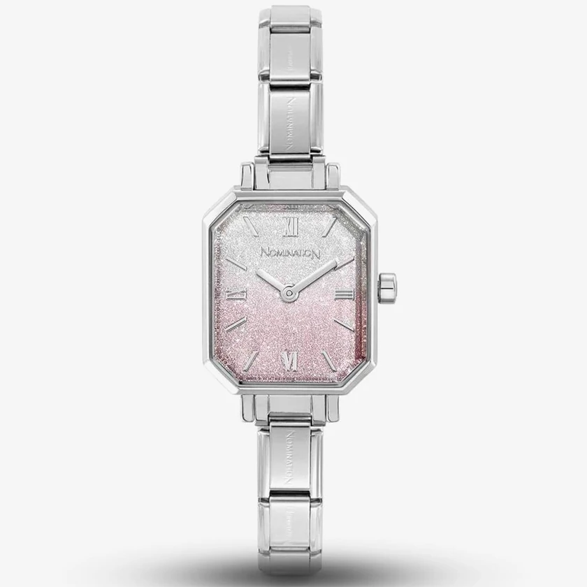 Nomination rózsaszín glitter számlapos női óra - 076037/034 - Paris