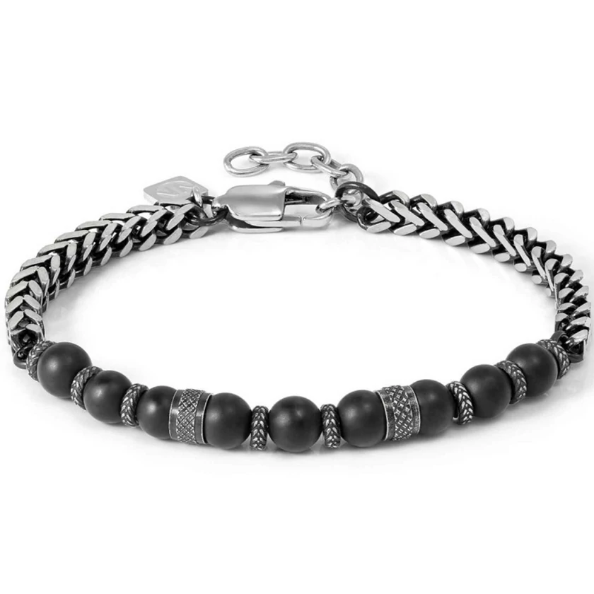 Nomination Manvision fekete achát férfi karkötő - 133017/051