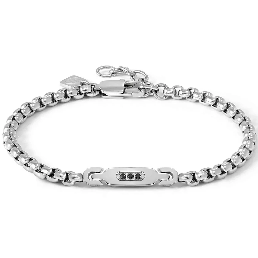 Nomination Manvision férfi karkötő fekete cirkónia kövekkel - 133018/007