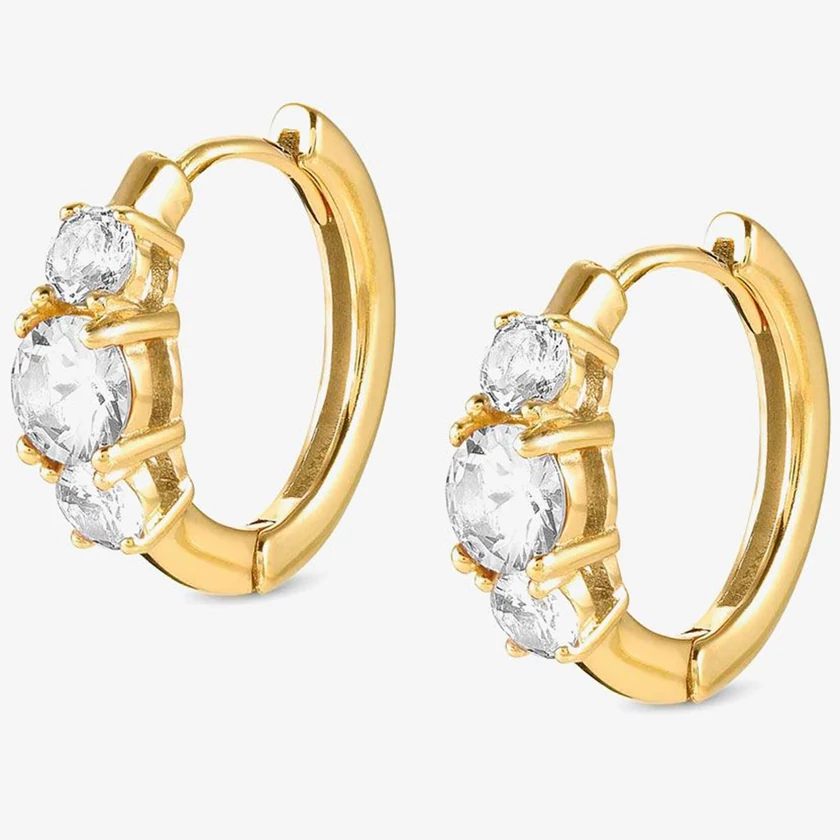 Nomination tripla köves aranyozott karika fülbevaló - 149822/012