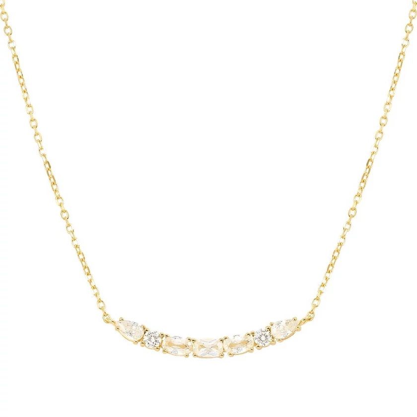 Nomination Colour Wave aranyozott ezüst nyaklánc cirkónia kövekkel - 149857/020