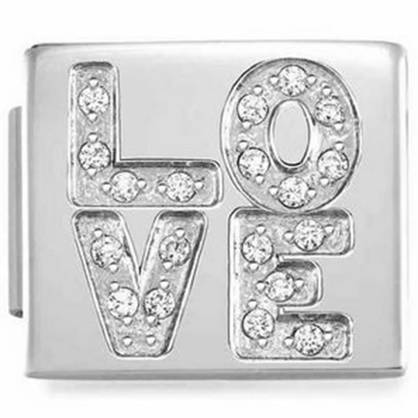 Nomination ezüst "LOVE" szív charm - 230312/01