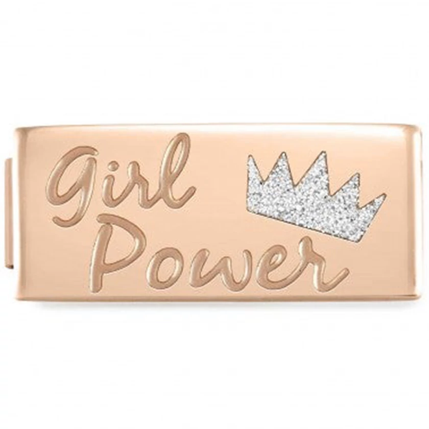 Nomination "Girl Power" glitter korona rozé arany dupla Glam charm  - 230702/01