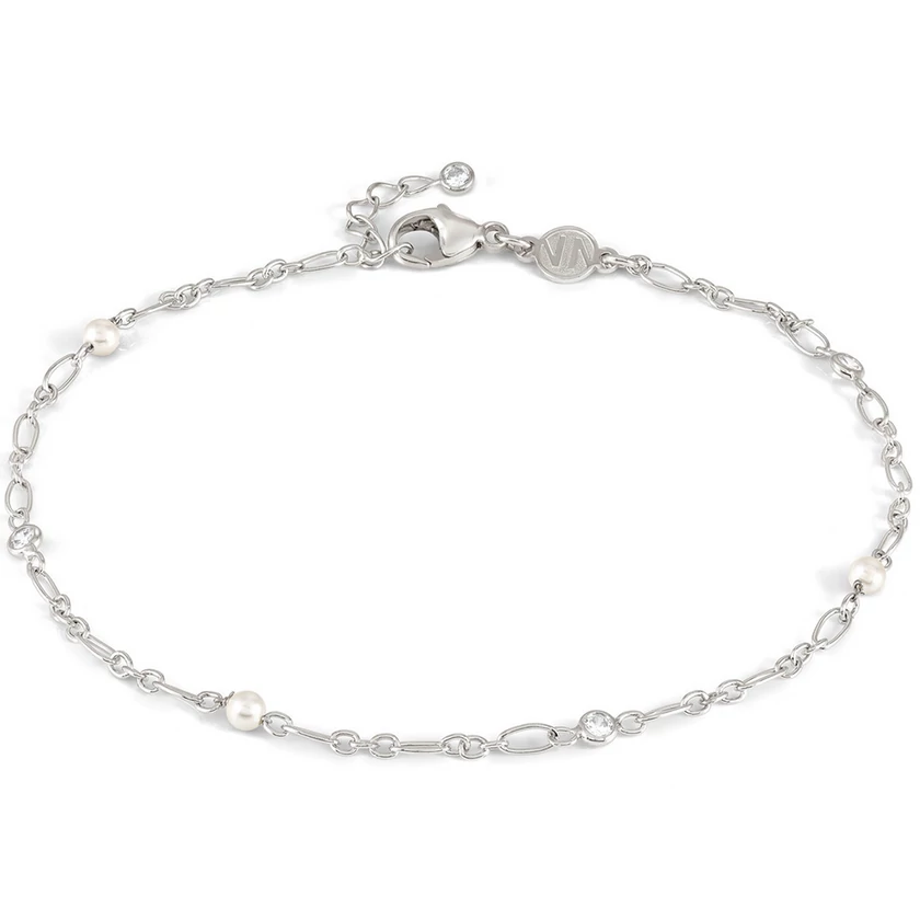 Nomination ezüst bokalánc fehér gyöngyökkel - 241000/007