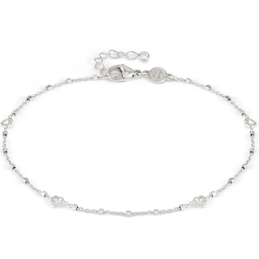 Nomination ezüst bokalánc cirkónia szívekkel - 241001/022