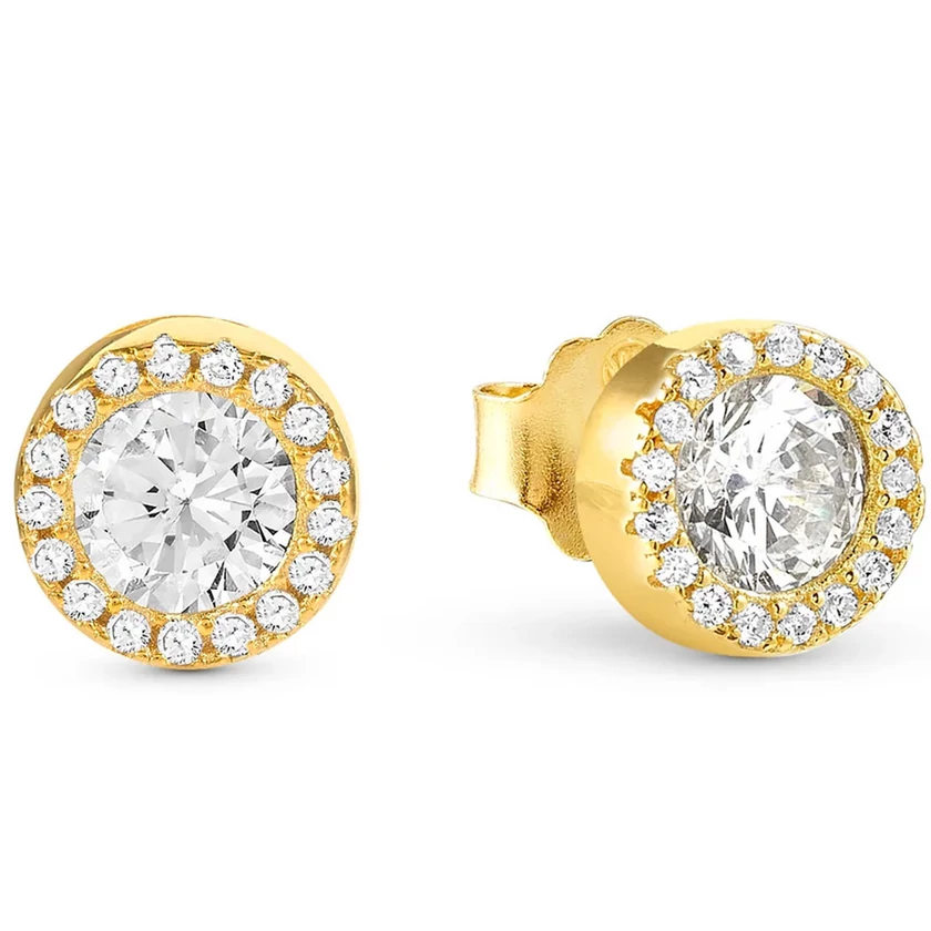 Nomination Seidivina ezüst fülbevaló arany PVD bevonattal és cirkónia kövekkel - 241404/012