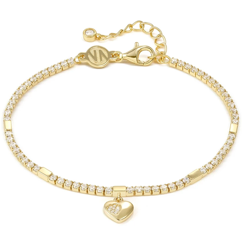 Nomination cirkónia köves aranyozott női karkötő szív függővel - 242302/006