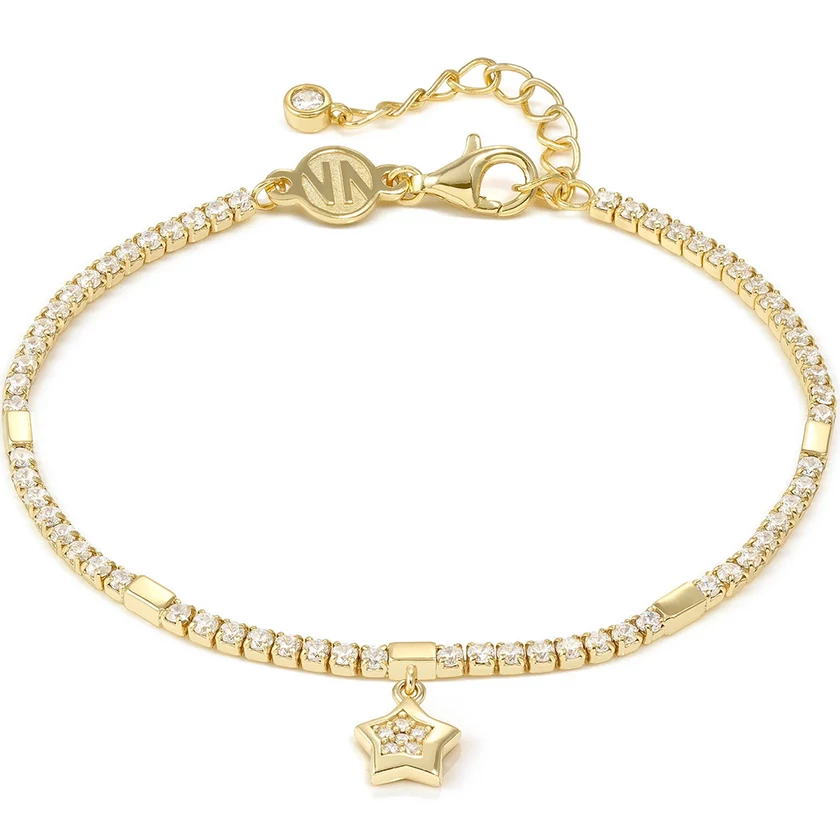 Nomination cirkónia köves aranyozott női karkötő csillag függővel - 242302/009