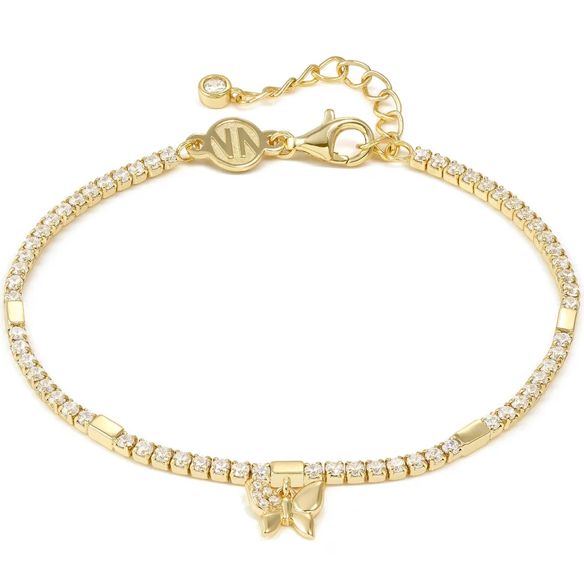 Nomination cirkónia köves aranyozott női karkötő pillangó függővel - 242302/042