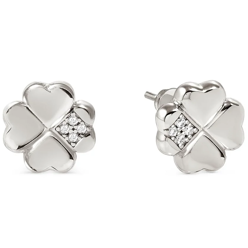 Nomination négylevelű lóhere cirkónia kövekkel ezüst fülbevaló - 242304/001