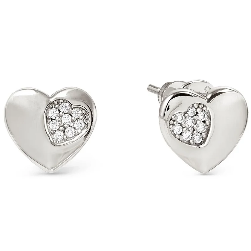 Nomination ezüst szív cirkónia köves fülbevaló - 242304/004