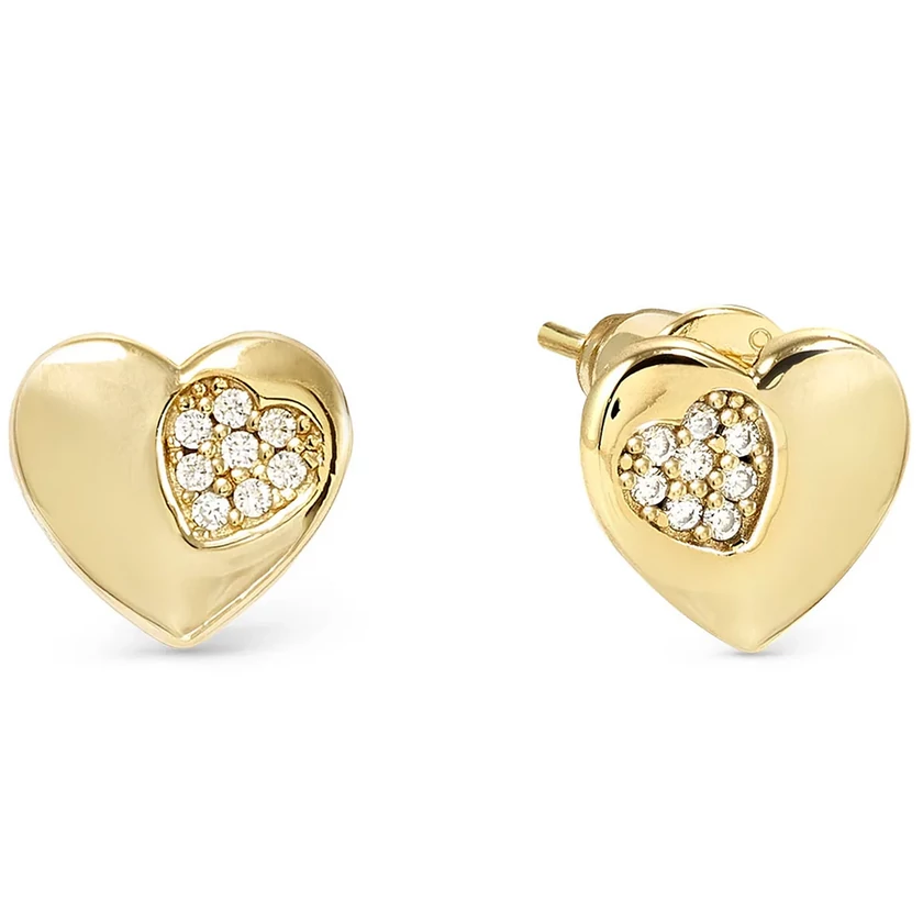 Nomination aranyozott szív cirkónia köves fülbevaló - 242304/006