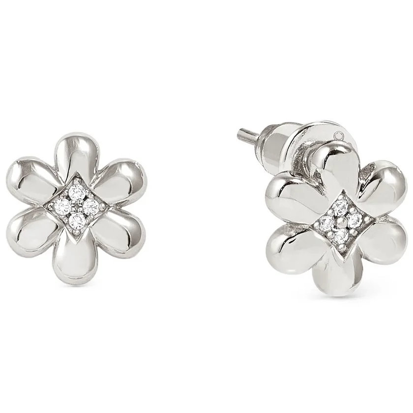 Nomination ezüst virág cirkónia köves fülbevaló - 242304/010