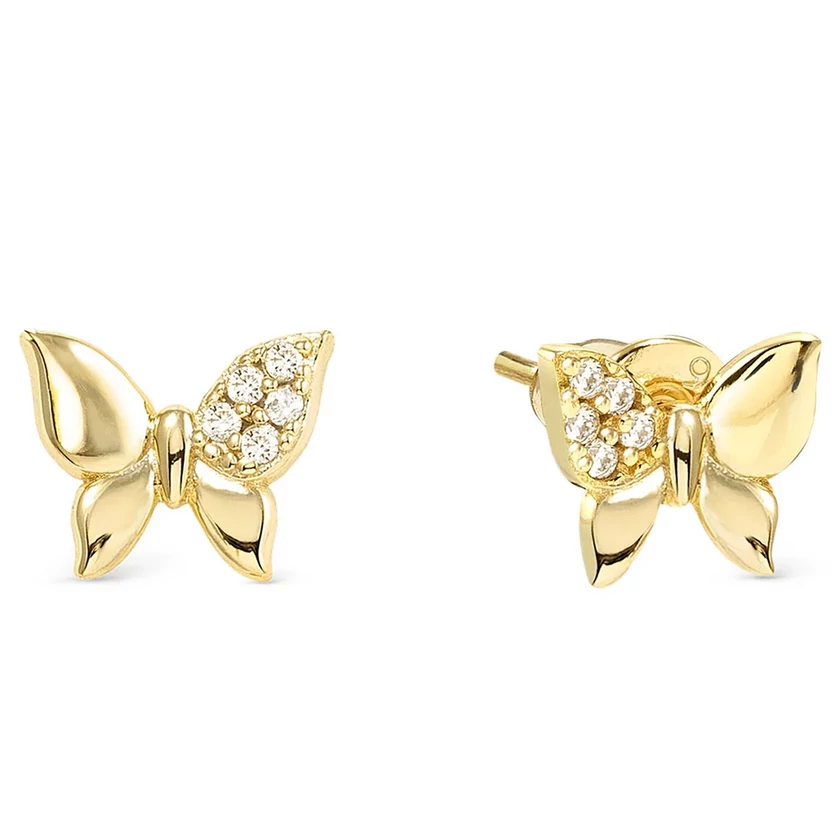 Nomination aranyozott pillangó cirkónia köves fülbevaló - 242304/042