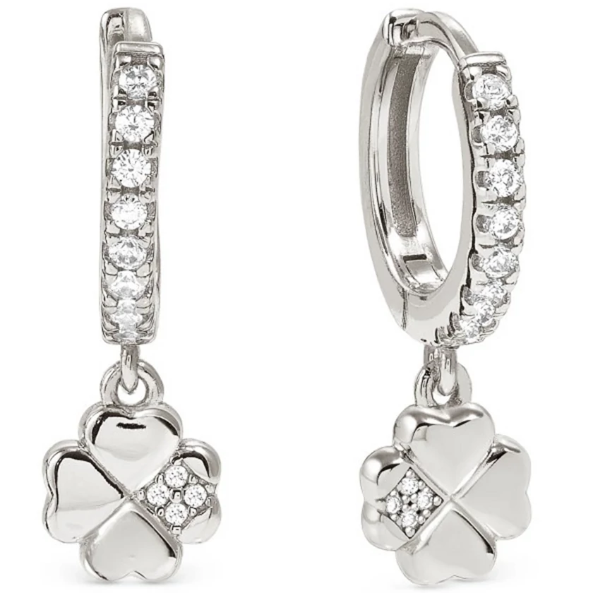 Nomination ezüst négylevelű lóhere karika fülbevaló - 242305/001