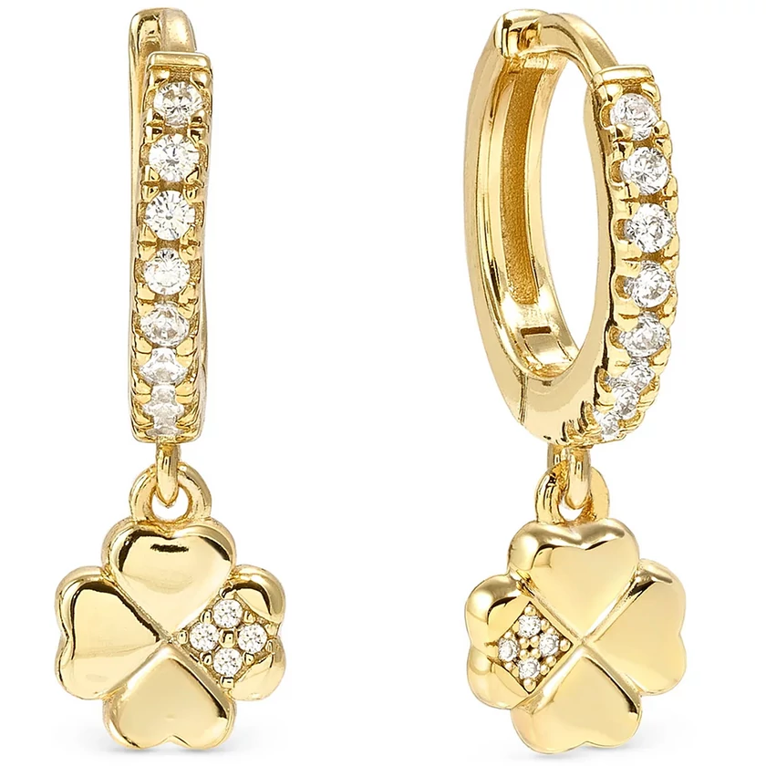 Nomination aranyozott négylevelű lóhere karika fülbevaló - 242305/003