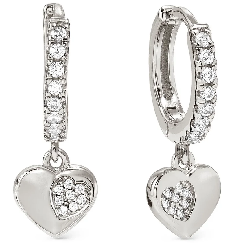 Nomination cirkónia szív ezüst karika fülbevaló - 242305/004