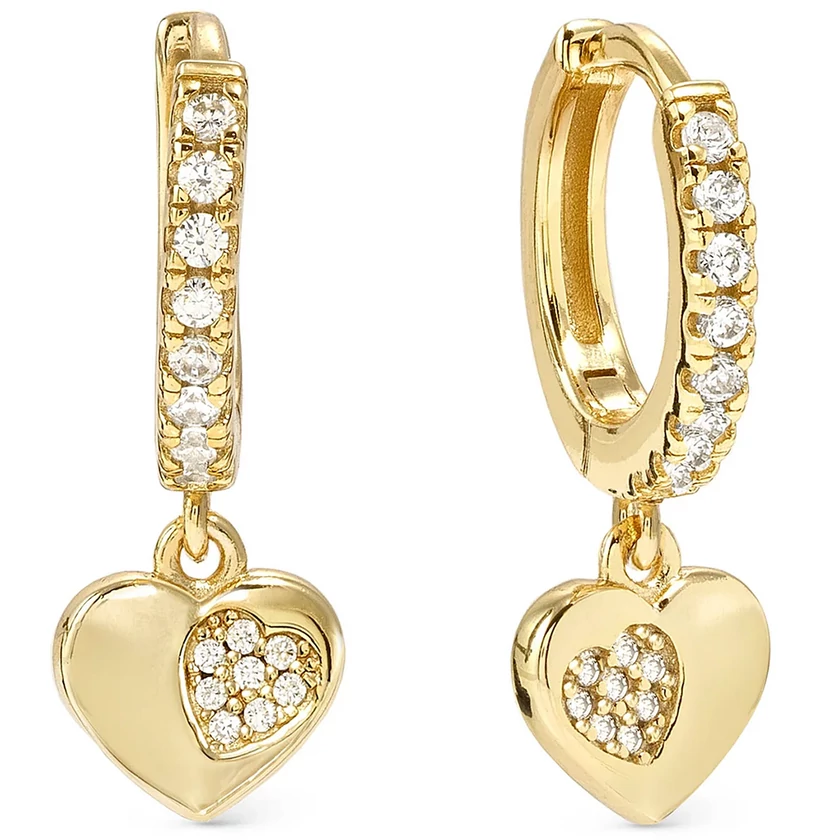 Nomination cirkónia szív aranyozott karika fülbevaló - 242305/006