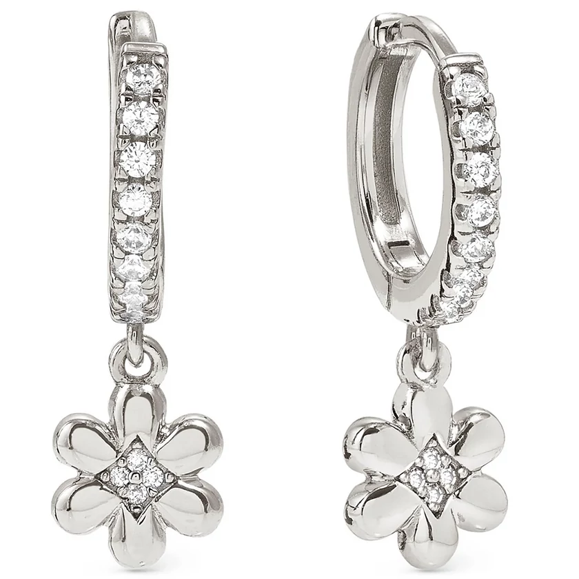 Nomination cirkónia virág ezüst karika fülbevaló - 242305/010