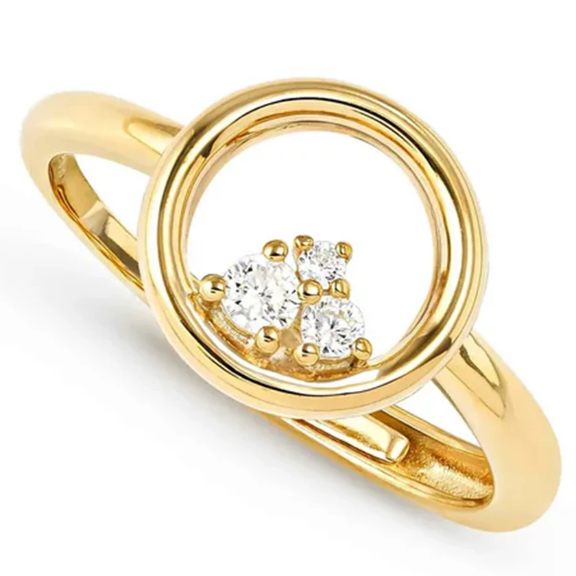 Nomination tripla cirkónia köves kör aranyozott állítható gyűrű - 242600/044