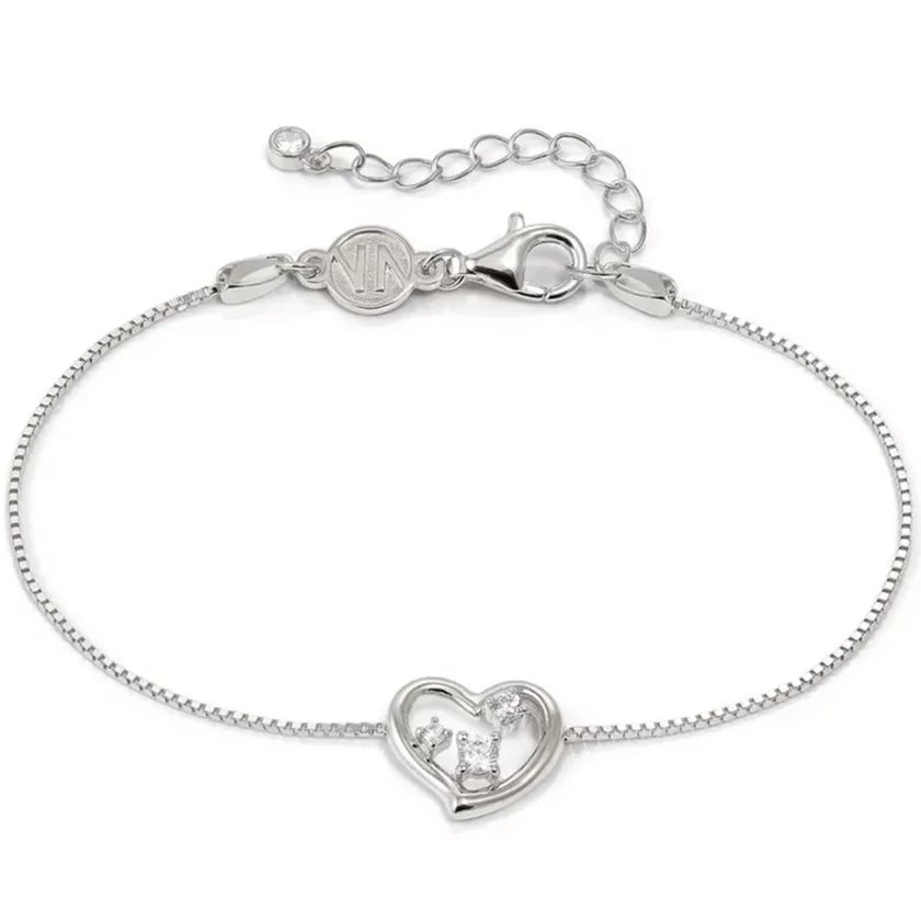 Nomination tripla cirkónia köves szív ezüst karkötő - 242601/004