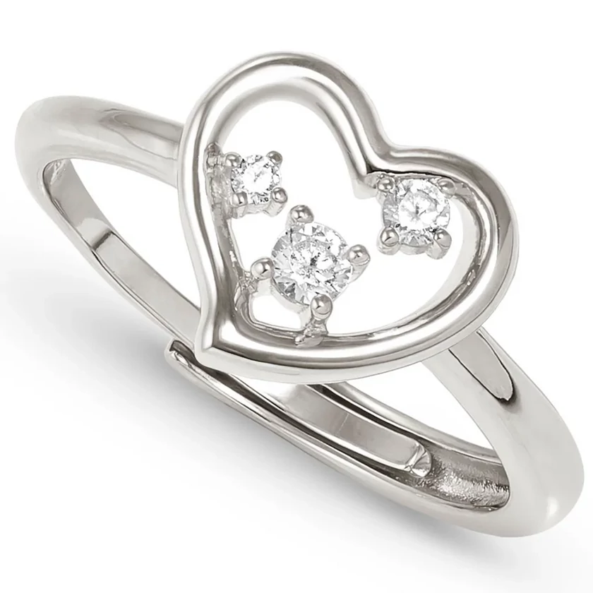 Nomination tripla cirkónia köves szív állítható ezüst gyűrű - 242602/004