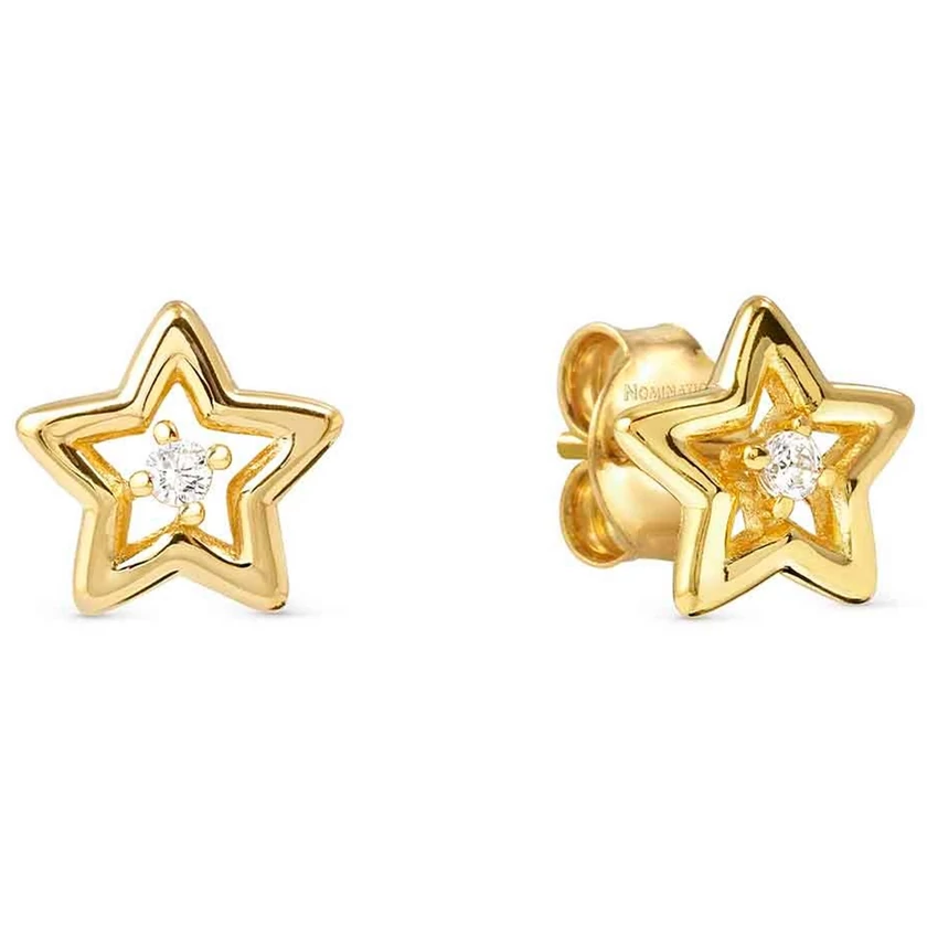 Nomination cirkónia köves aranyozott csillag fülbevaló - 242603/009