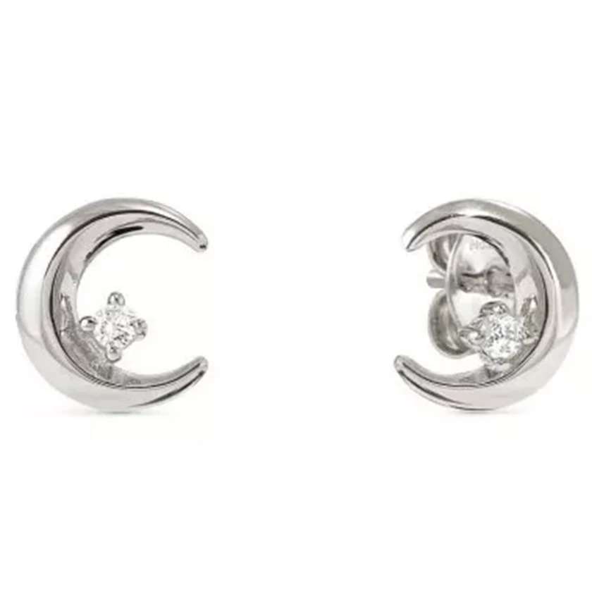 Nomination cirkónia köves ezüst félhold fülbevaló - 242603/022