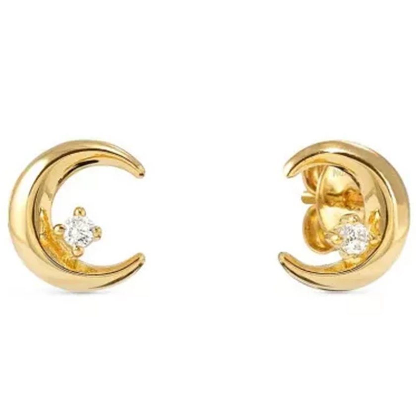 Nomination cirkónia köves aranyozott félhold fülbevaló - 242603/024