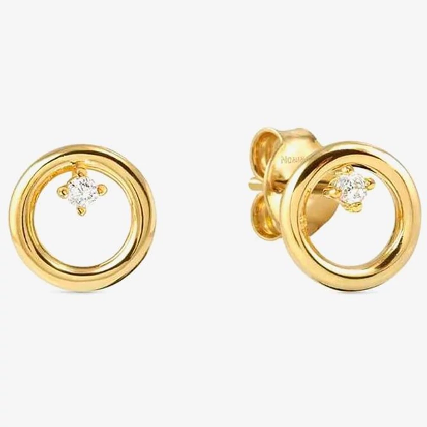 Nomination cirkónia köves aranyozott kör fülbevaló - 242603/044
