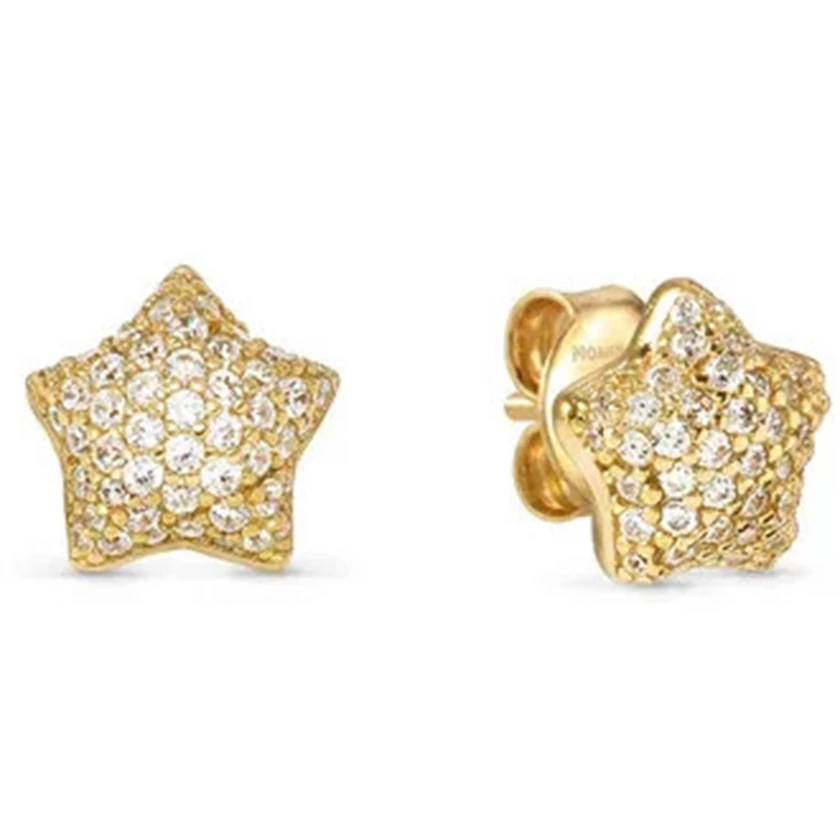 Nomination cirkónia köves domború aranyozott csillag fülbevaló - 242707/009